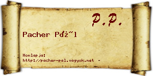 Pacher Pál névjegykártya