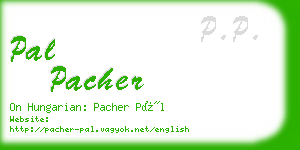 pal pacher business card